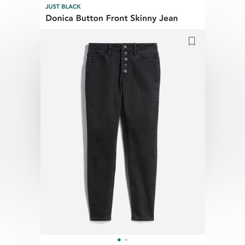 NWT Just Black Donica Button Front Skinny Jeans